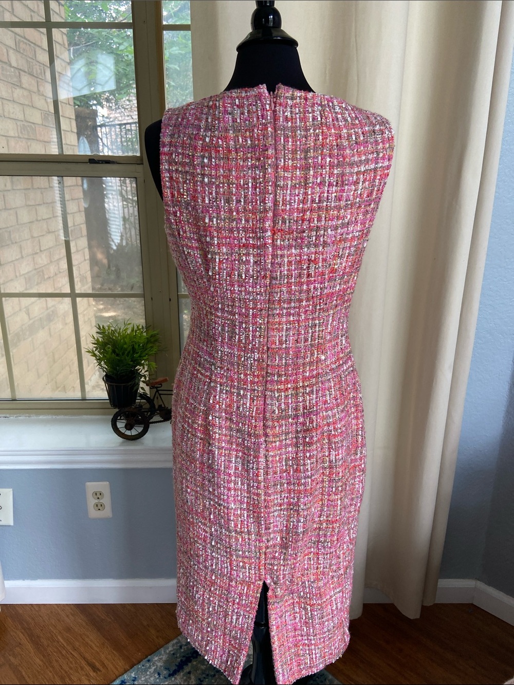 Preston & York Pink Multi-Color Tweed Midi Sheath Dress - Picture 4 of 5